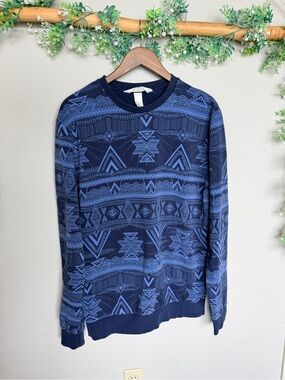 H&M Coachella Collection Sweatshirt Aztec Graphic Print | Size L